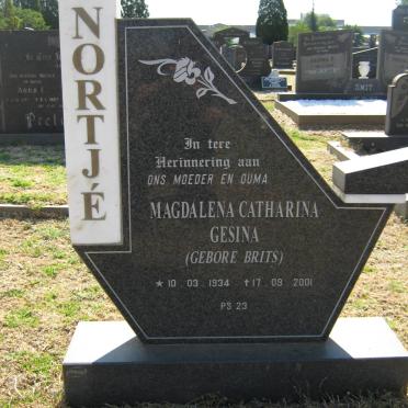 NORTJÉ Magdalena Catharina Gesina nee BRITS 1934-2001