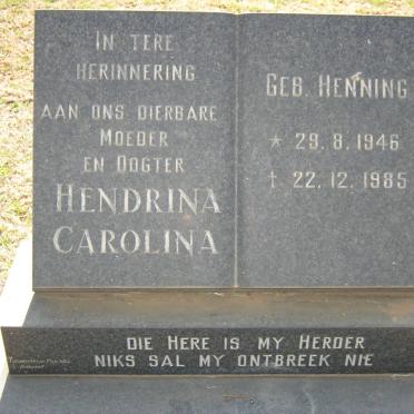 OOSTHUIZEN Hendrina Carolina nee HENNING 1946-1985