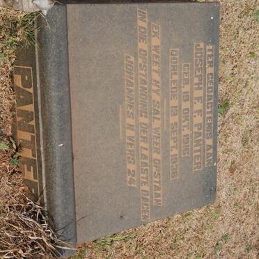 PANTER Joseph F.F. 1916-1936