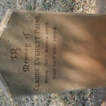 PAINE Claude Everett 1903-1904