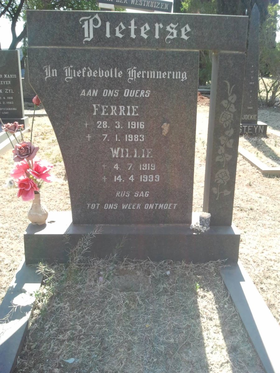 PIETERSE Willie 1919-1999 &amp; Ferrie 1916-1983 