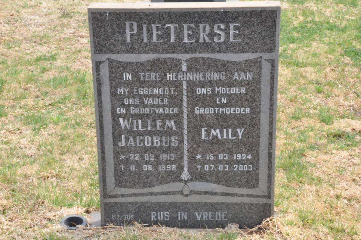 PIETERSE Willem Jacobus 1913-1998 &amp; Emily 1924-2003