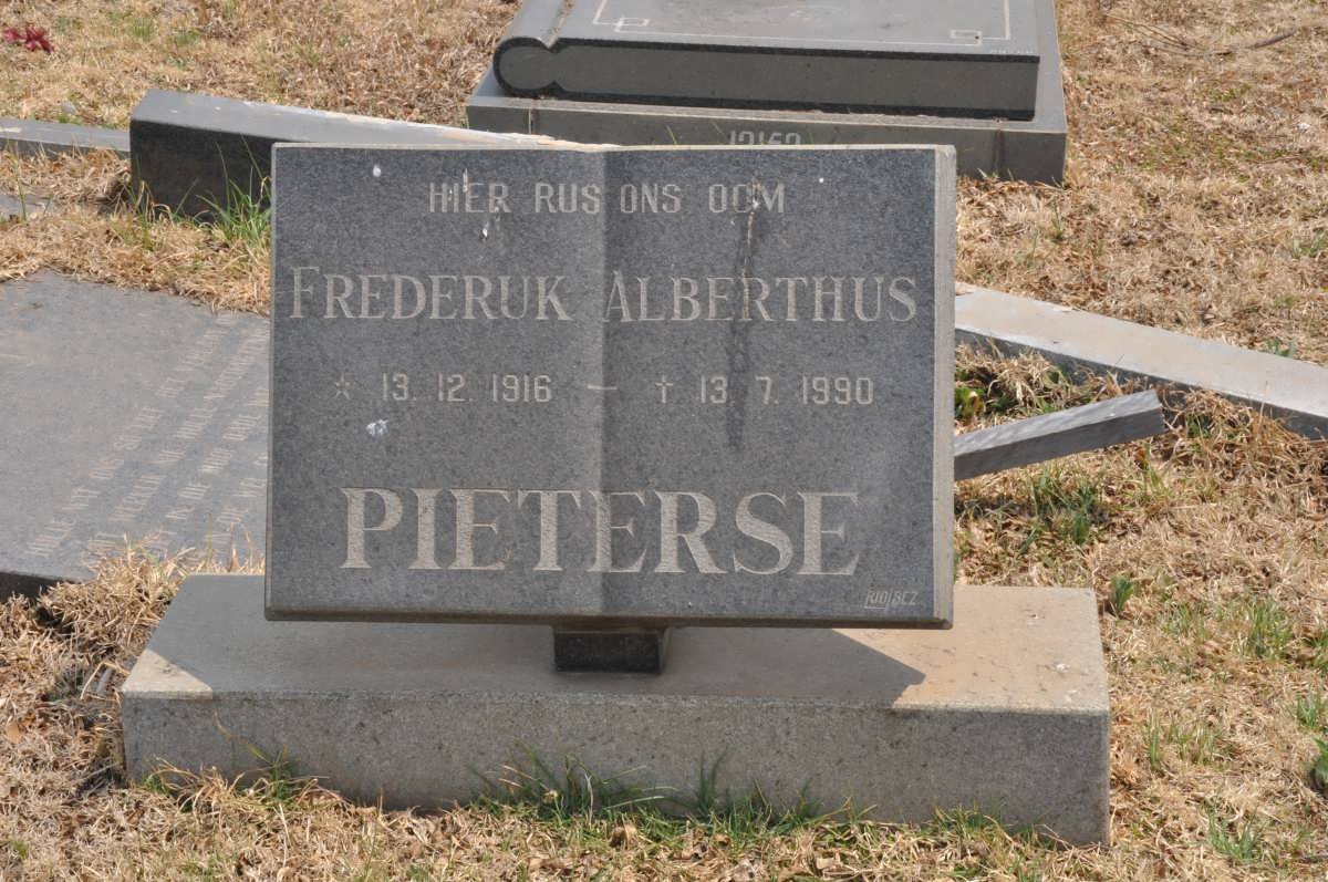 PIETERSE Frederuk Alberthus 1916-1990