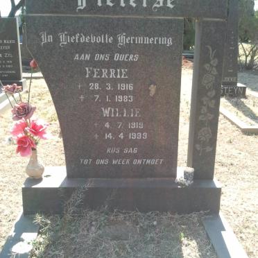 PIETERSE Willie 1919-1999 &amp; Ferrie 1916-1983 