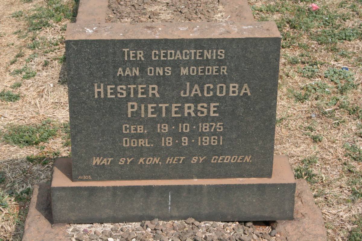 PIETERSE Hester Jacoba 1875-1961