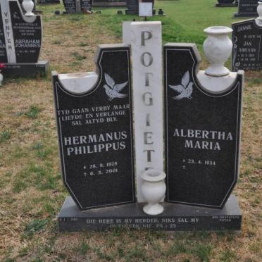 POTGIETER Hermanus Philippus 1928-2001 &amp; Albertha Maria 1934-
