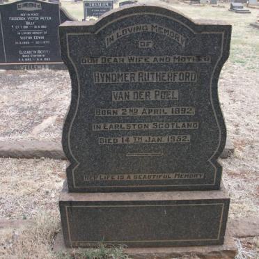 POEL Hyndmer Rutherford, van der 1892-1952