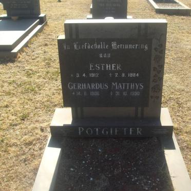 POTGIETER Gerhardus Matthys 1906-1990 &amp; Esther 1912-1984
