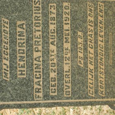 PRETORIUS Hendrina Fracina 1873-1920