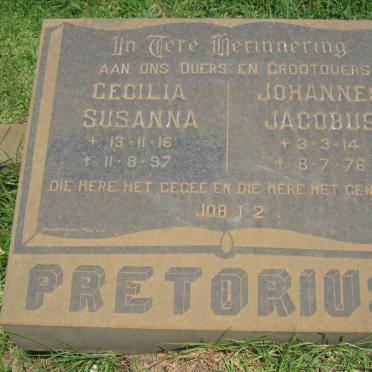 PRETORIUS Johannes Jacobus 1914-1976 &amp; Cecilia Susanna 1916-1997