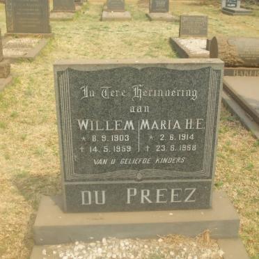 PREEZ Willem, du 1903-1959 &amp; Maria H.E. 1914-1958
