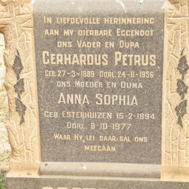 PRETORIUS Gerhardus Petrus 1889-1956 &amp; Anna Sophia ESTERHUIZEN 1894-1977