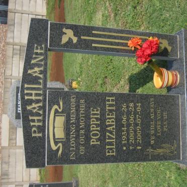 PHAHLANE Poppie Elizabeth 1934-2009