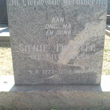 PHEIFFER Sienie nee LIEBENBERG 1923-1982