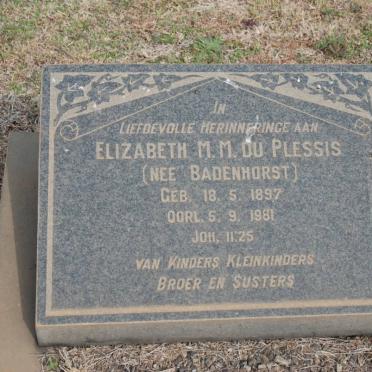 PLESSIS Elizabeth M., du nee BADENHORST 1897-1981