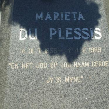 PLESSIS Marieta, du 1955-1989