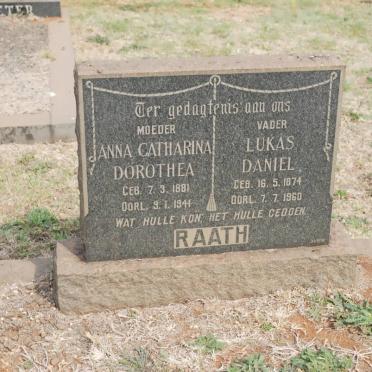 RAATH Lukas Daniel 1874-1960 &amp; Anna Catharina Dorothea 1881-1941