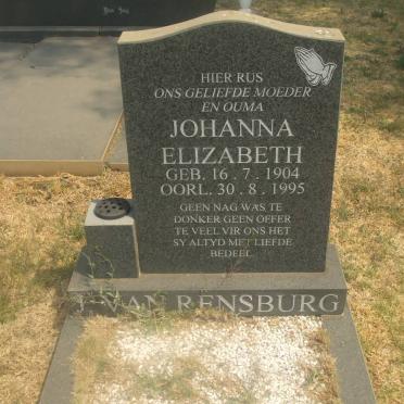 RENSBURG Johanna Elizabeth, J. van 1904-1995
