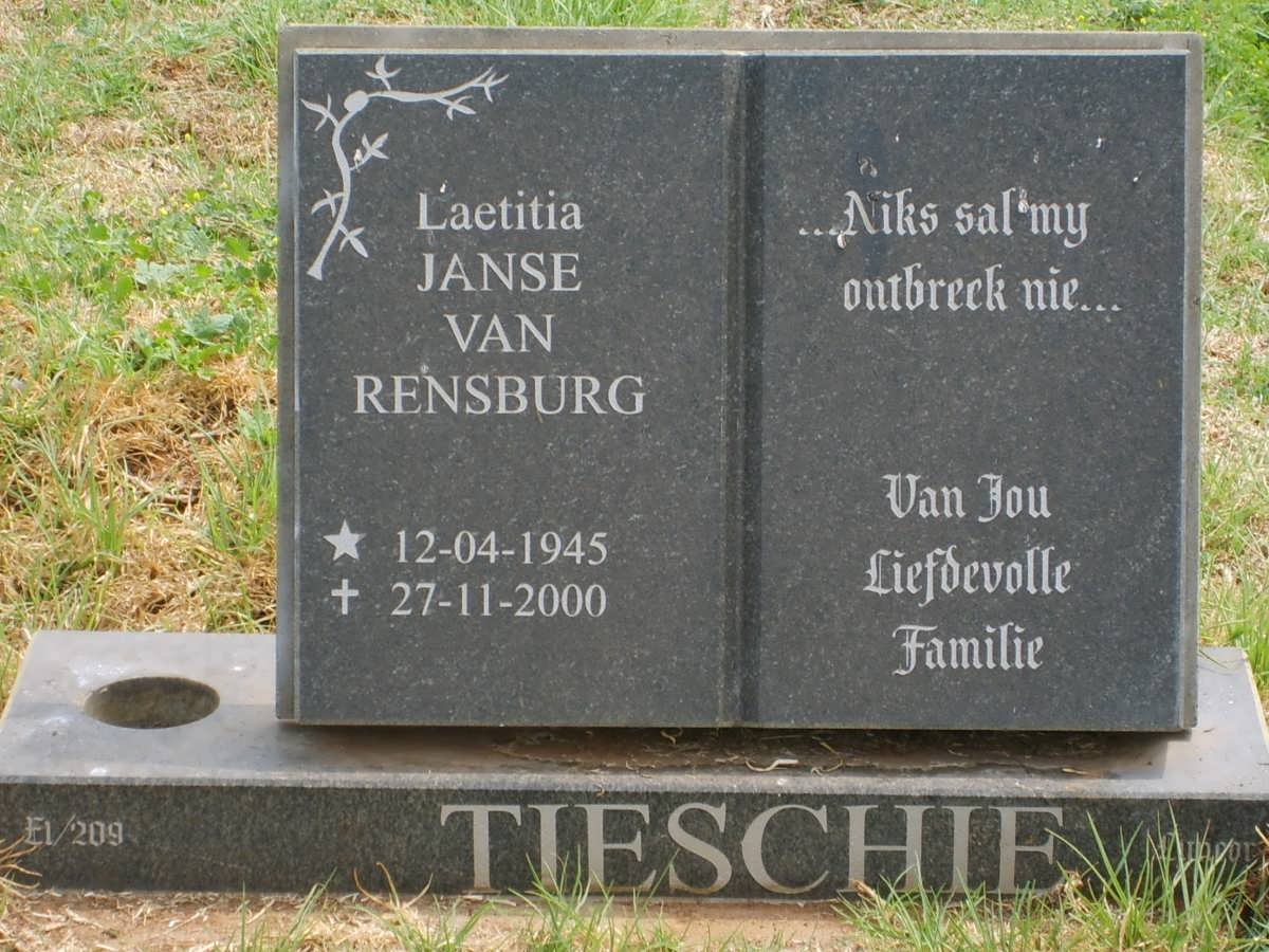 RENSBURG Láetitia, Janse van 1945-2000