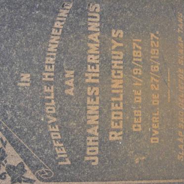 REDELINGHUYS Johannes Hermanus 1871-1927