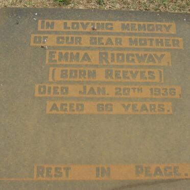 RIDGWAY Emma nee REEVES -1936