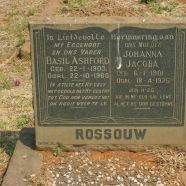 ROSSOUW Basil Ashford 1903-1960 &amp; Johanna Jacoba 1901-1975