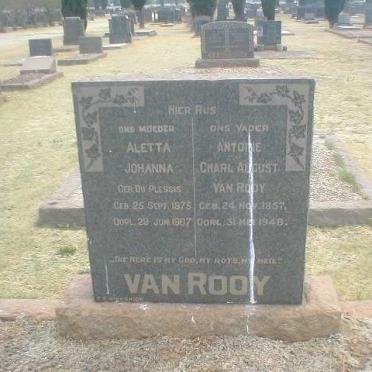 ROOY Antoine Charl August, van 1857-1948 &amp; Aletta Johanna DU PLESSIS 1875-1967
