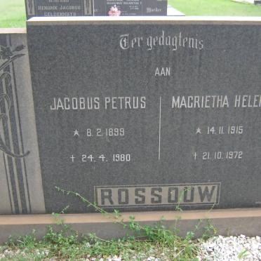 ROSSOUW Jacobus Petrus 1899-1980 &amp; Magrietha Helena 1915-1972