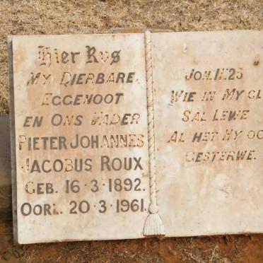 ROUX Pieter Johannes Jacobus 1892-1961