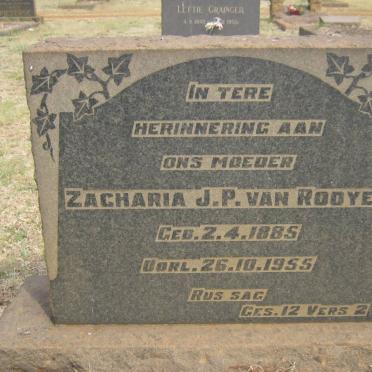 ROOYEN Zacharia J.P., van 1885-1955