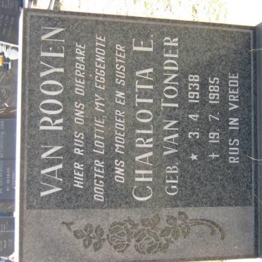 ROOYEN Charlotta E., van nee VAN TONDER 1938-1985