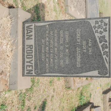 ROOYEN Ockert Jacobus, van 1900-1987