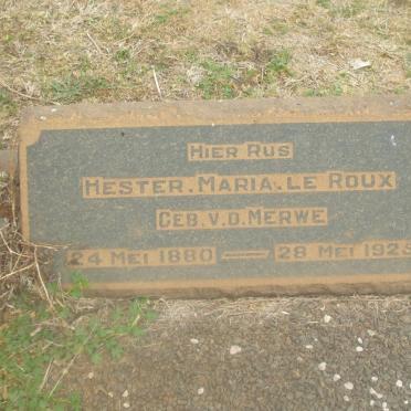 ROUX John Henry 1878-1980 &amp; Hester Maria V.D. MERWE 1880-1925 &amp; Martha Johanna FICK 1886-1973