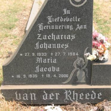 RHEEDE Zacharias Johannes, van der 1933-1984 &amp; Maria Jacoba 1935-2006