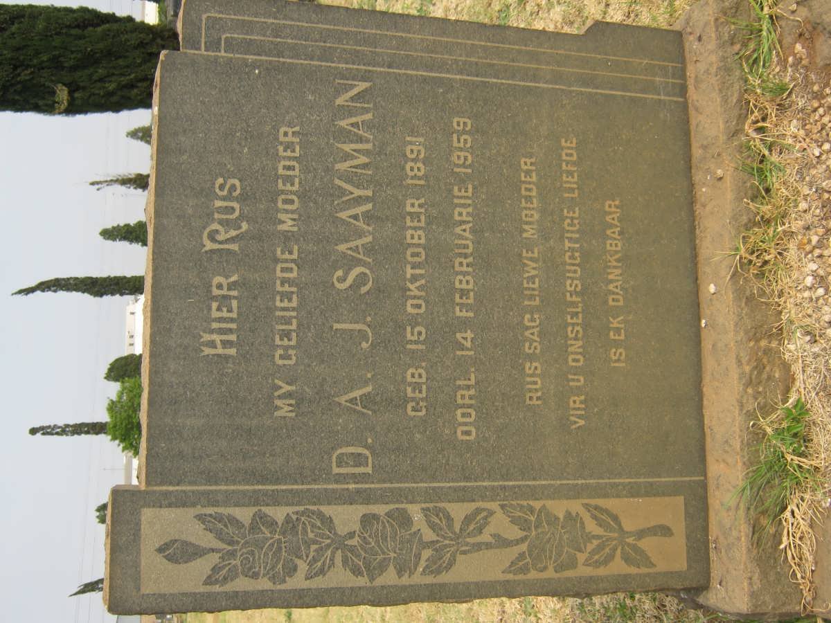 SAAYMAN D.A.J. 1891-1959