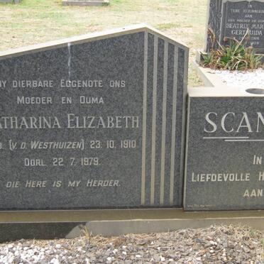 SCANLEN Catharina Elizabeth nee V.D. WESTHUIZEN 1910-1979
