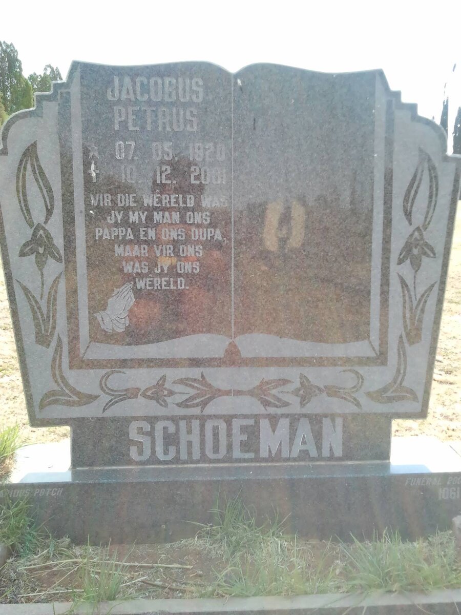 SCHOEMAN Jacobus Petrus 1920-2001