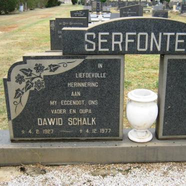SERFONTEIN Dawid Schalk 1927-1977