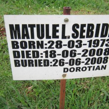 SEBIDI Matule L. 1973-2008