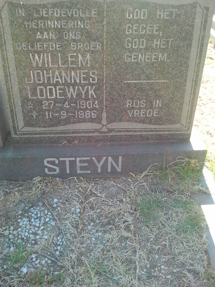 STEYN Willem Johannes Lodewyk 1904-1986