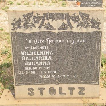 STOLTZ Wilhelmina Catharina Johanna nee DU PLOOY 1911-1974