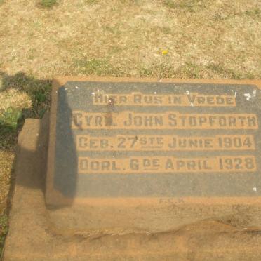 STOPFORTH Cyril John 1904-1928