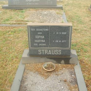 STRAUSS Sophia Maryna nee JACOBS 1892-1977