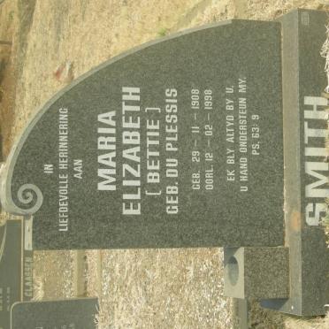 SMITH Maria Elizabeth nee DU PLESSIS 1908-1998