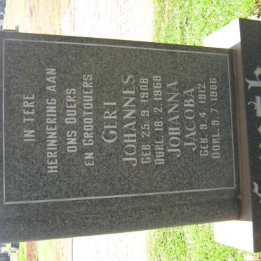 SMITH Gert Johannes 1908-1968 &amp; Johanna Jacoba 1912-1986