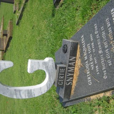SNYMAN Gertruida Magdalena nee DU TOIT 1917-2001