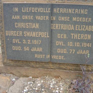 SWANEPOEL Christian Burger -1917 &amp; Gertruida Elizabeth THERON -1941