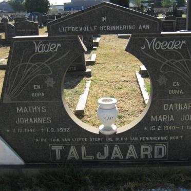 TALJAARD Mathys Johannes 1940-1992 &amp; Catharina Maria Johanna 1940-1984