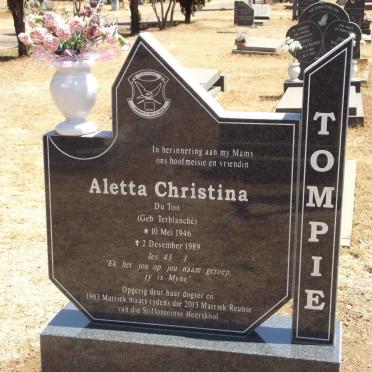 TOIT Aletta Christina, du nee TERBLANCHÉ 1946-1989