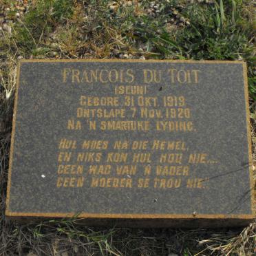 TOIT Francois, du 1919-1920